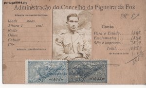 Licença de Porte de Arma de José Augusto da Rocha, com a sua fotografia de combatente