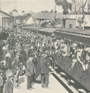 A passagem em Tondela do Regimento de Infantaria 14, parte das forças expedicionárias enviadas a França.