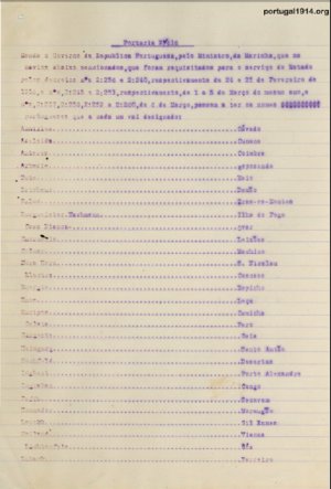 Denominação portuguesa de navios requisitados - Port. 616